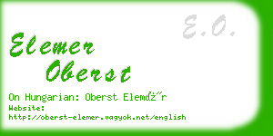 elemer oberst business card